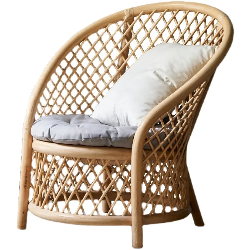 

Full rattan woven recliner balcony living room home leisure rattan sofa minimalist single sofa