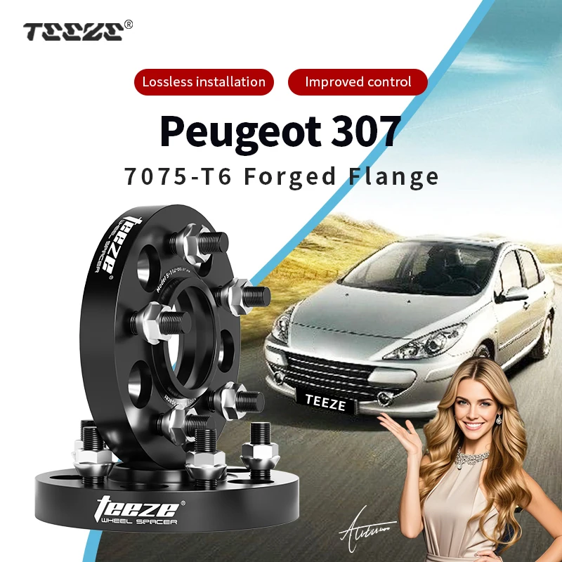 

Teeze 2/4pcs 4x108 CB 65.1 M12x1.25 Hub Centric Black Forged wheel spacer For Peugeot 307 Flange Plate 15/20/25/30mm