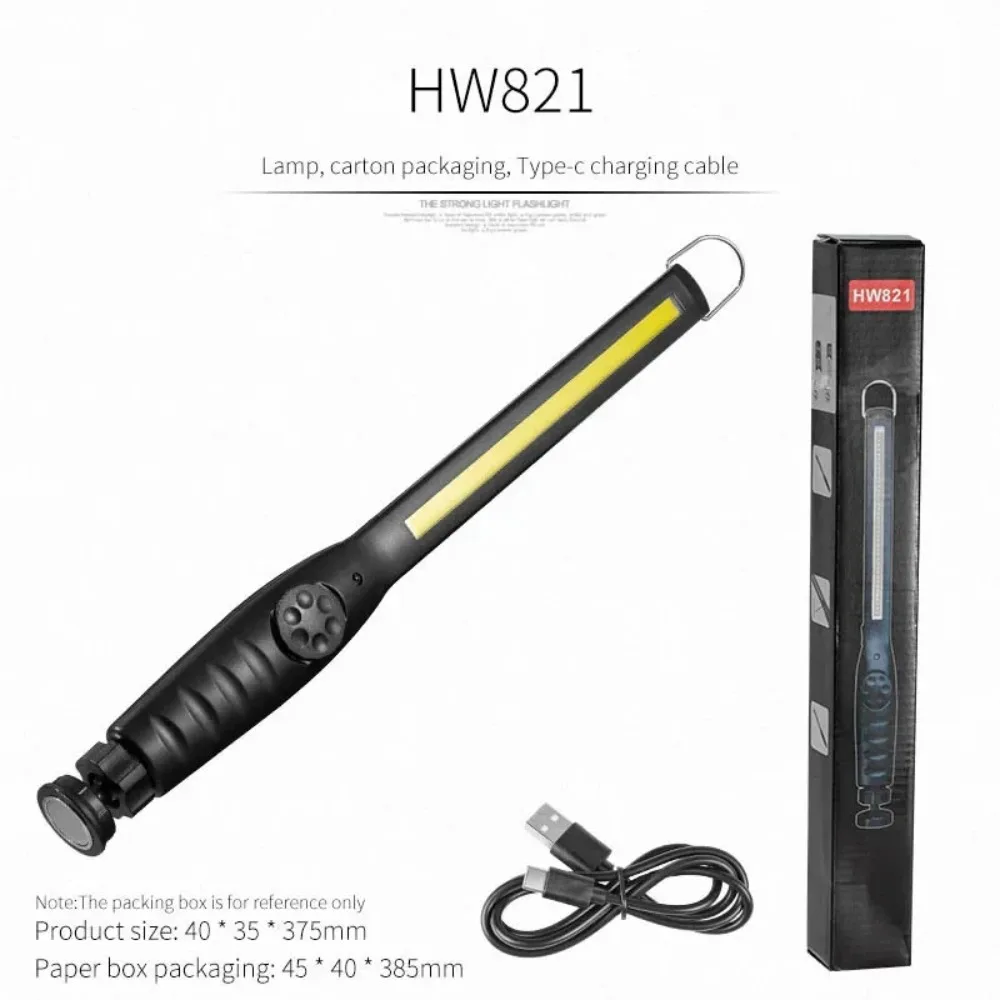 Portable COB Strip Work Light Portable Hook Infinite Dimming Light Rod StrongMagnetic Adsorption Portable Maintenance Work Light