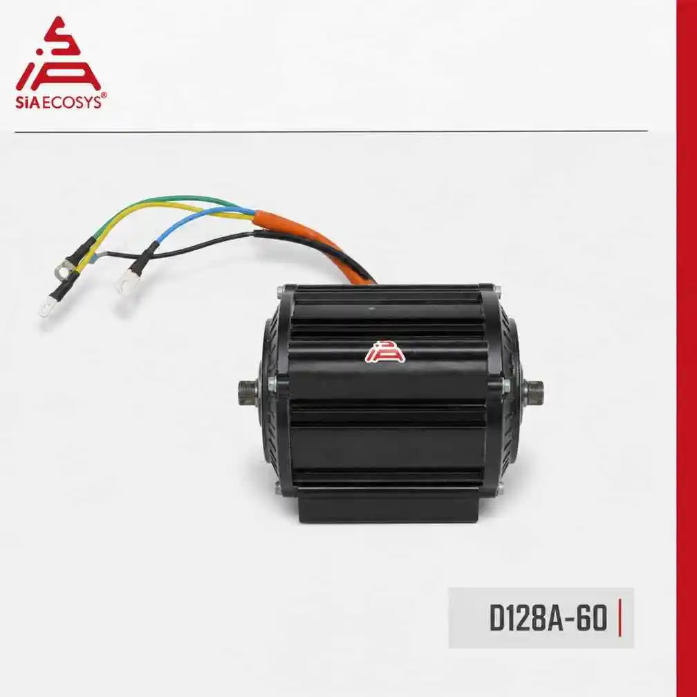 High Precision Encoder SiAECOSYS QSD128A-60 2500W 72V Rated Mid Drive PMSM Motor for Electric Motorcycle Powertrain Conversion