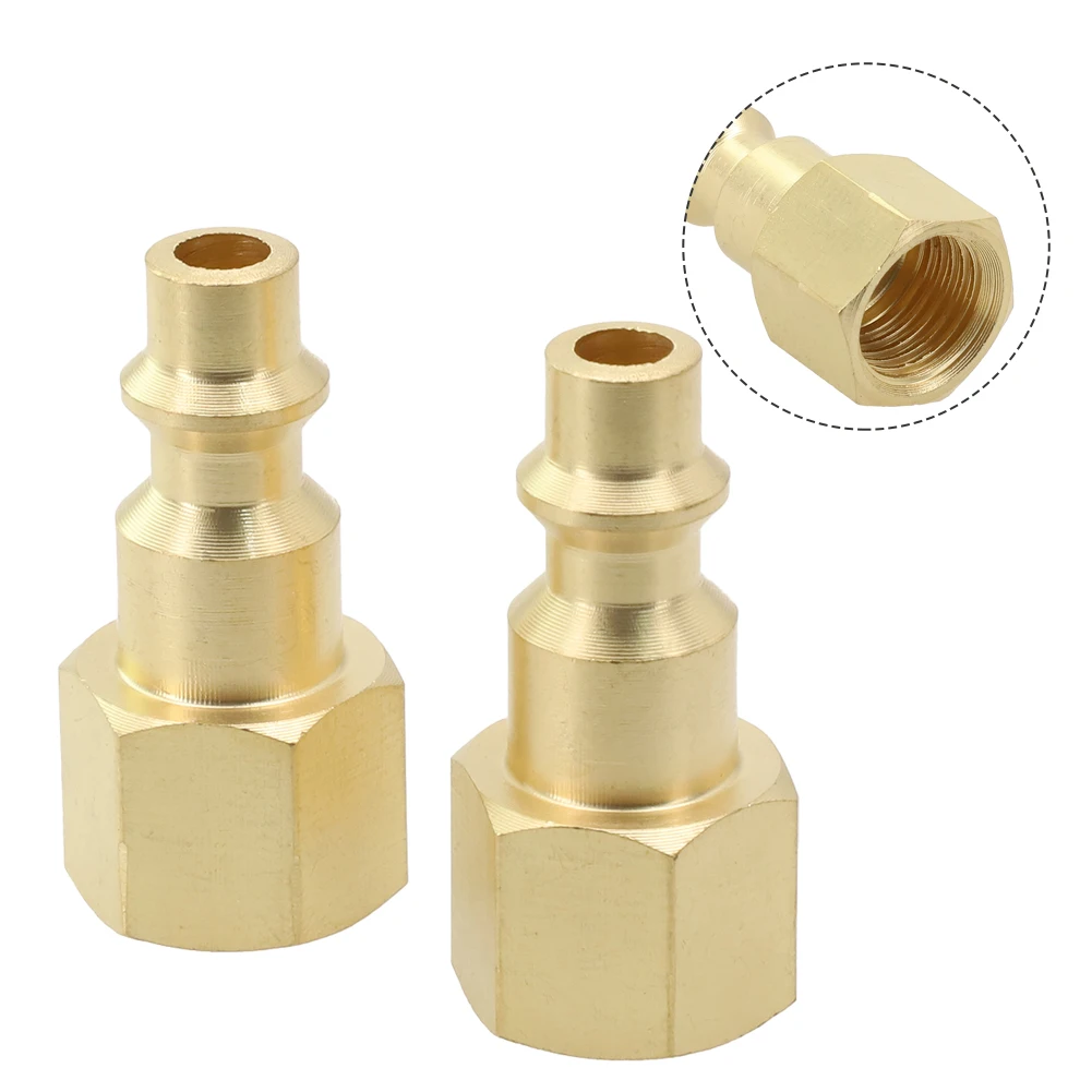 ใหม่ Quick Connector Air ท่อความทนทานชุบนิกเกิลใช้งานง่าย Uickly เชื่อมต่อทองแดงตัดการเชื่อมต่อ 2 ชิ้น