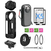 Para Insta 360 X5 Kit de accesorios de cámara protector de lente/cubierta protectora de silicona/protectores de pantalla/funda/adaptador magnético de liberación rápida