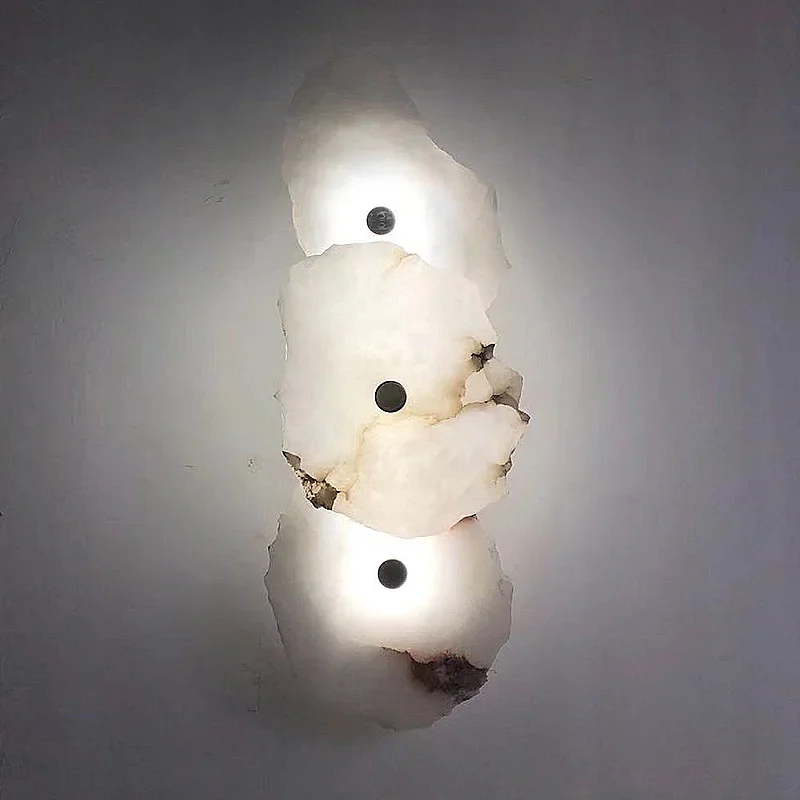 LED Natural Marble Wall Lamp iron Luxury Novelty Lighting Sconce For Bedroom Living Dining Room Decor Modern Art Design