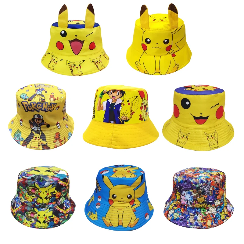 Pokémon Hat Pokemon Fashion Hip Hop Baseball Cap Anime Cartoon Cute Figure Pikachu Fisherman\'s Sun Hat Children Birthday Gift