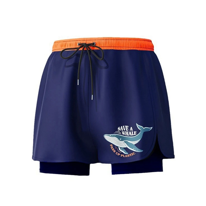 5-14 سنة الأطفال الأولاد سراويل للسباحة المراهقين بحر التجفيف السريع طبقة مزدوجة تصفح الغوص الغوص الرياضة السراويل