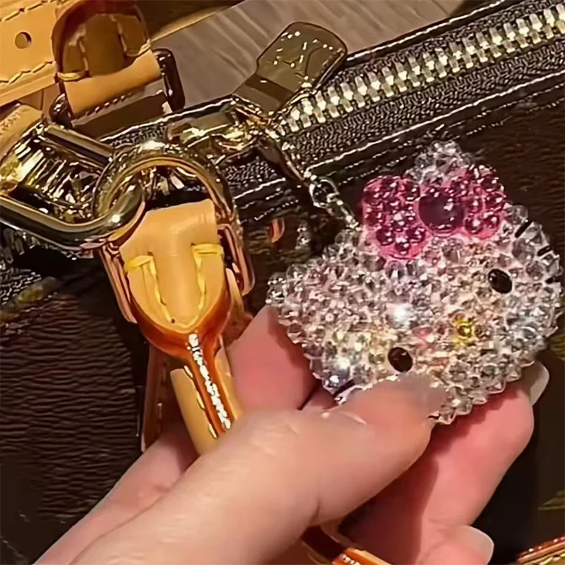 

Japanese Kawaii Shiny Crystal Hello Kitty Pack Pendant Cute Charms Vintage Hello Kitty Keychain Ornament Birthday Gift