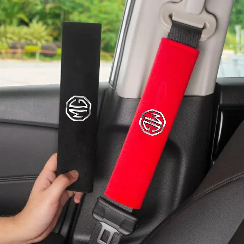 

2Pcs Car Seat Belt Cover Leather Shoulder Protection Cover for MG HS ZST ZS Rx5 MG3 MG5 MG6 MG7 GT GS Hector ZX EZS EHS Auto