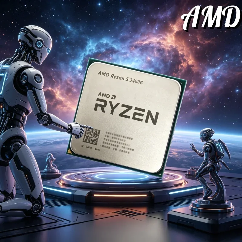 AMD Standard AM4 Interface Loose Chip AMD R5 3400G 3.7GHz Integrated GPU 65W For Family & Office Desktop