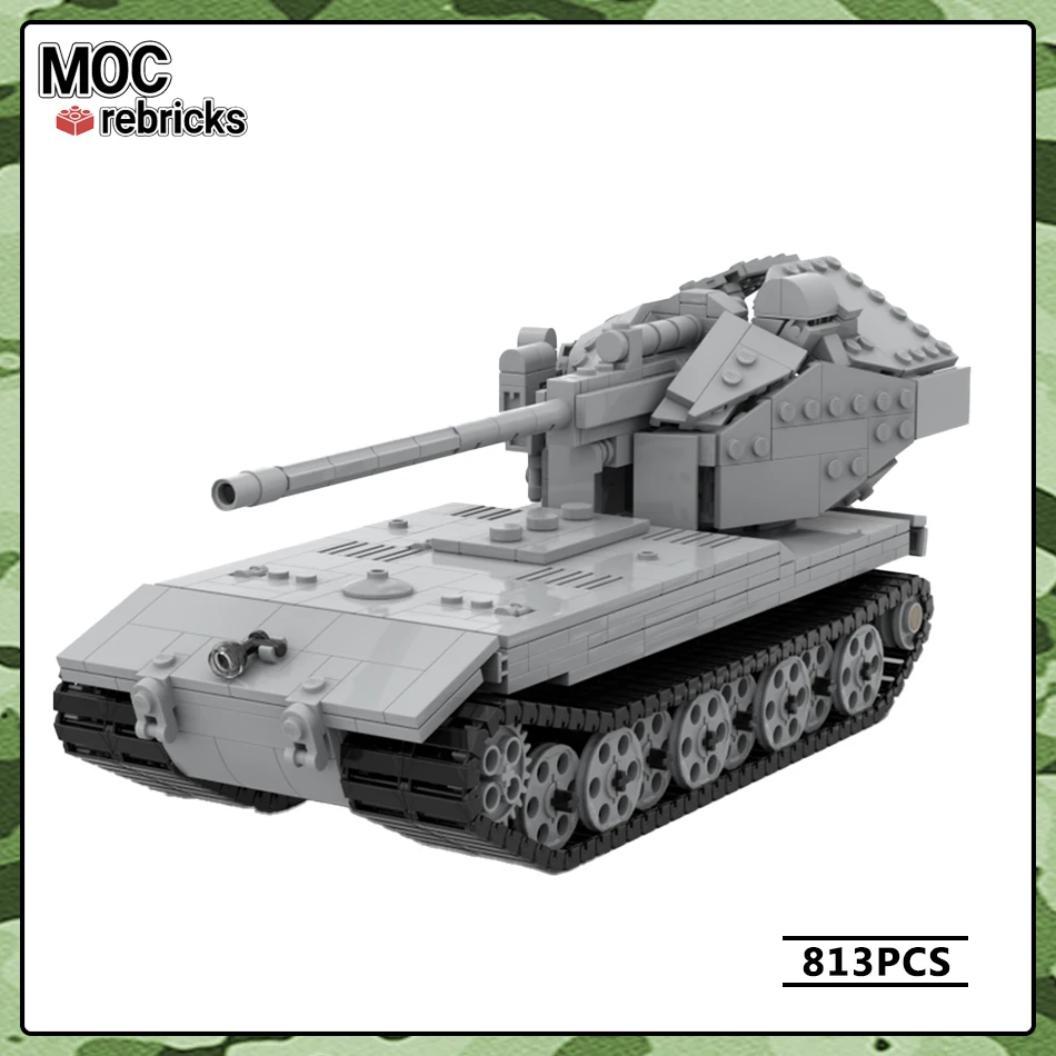 

Military Vehicle Series WT Auf E-100 V2 Tank MOC Building Block Collection Experts DIY Model Education Puzzle Brick Toys of Gift