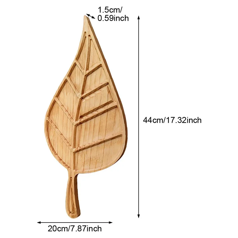 Appetizing Wine Board Wooden Serving Plate Leaf Shape Charcuterie Board Platter Cheese Party Supplies Aperitif Ornament