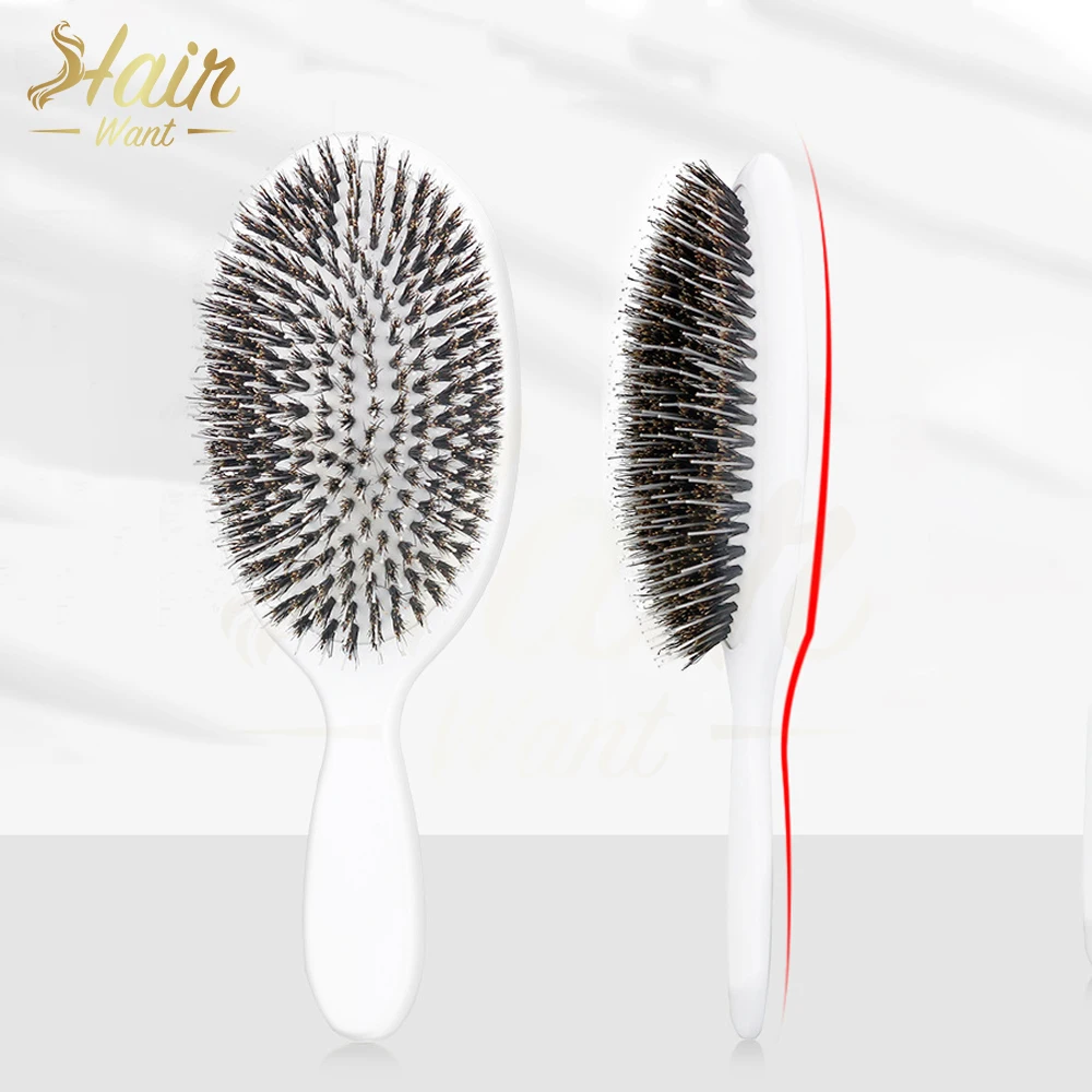 Hair Want Boar Bristle and Nylon Hair Comb Anti-static Hair Extension Brush Detangling Hair Brush Hairdressing Massage Comb