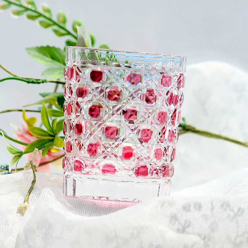 250 мл розовый цвет Edo Kiriko стекло ручной работы хрустальное стекло вино виски бурбон стекло поделки для вечеринки свадьба ремесленные подарки