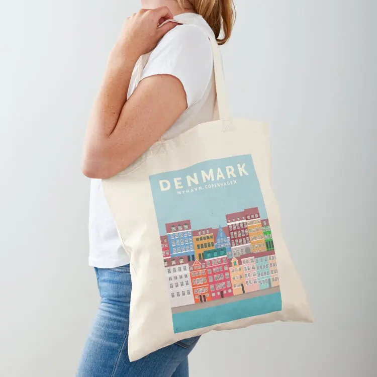 

Denmark, Nyhavn, Copenhagen Travel Poster Tote Bag Shopper handbag tote bag women canvas bags Women's bag
