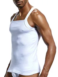 Men's Fashion Vest Cotton Tight Tank Top Home Sleep Casual Solid Sexy Asian size Casual sleeveless garment Body building