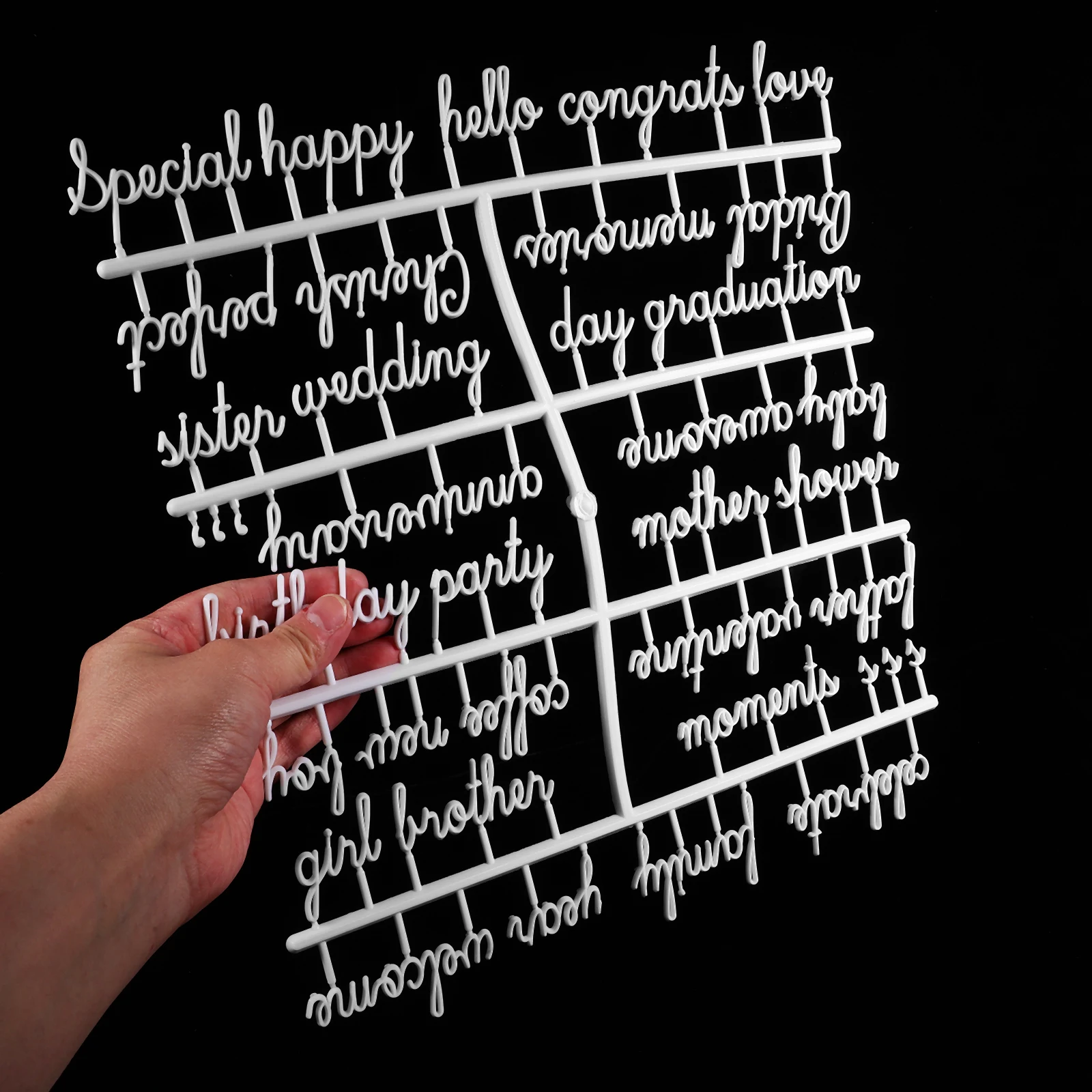 2 conjuntos de letras de boletim de plástico branco para placas de cartas acessórios de mensagem diy decoração do alfabeto