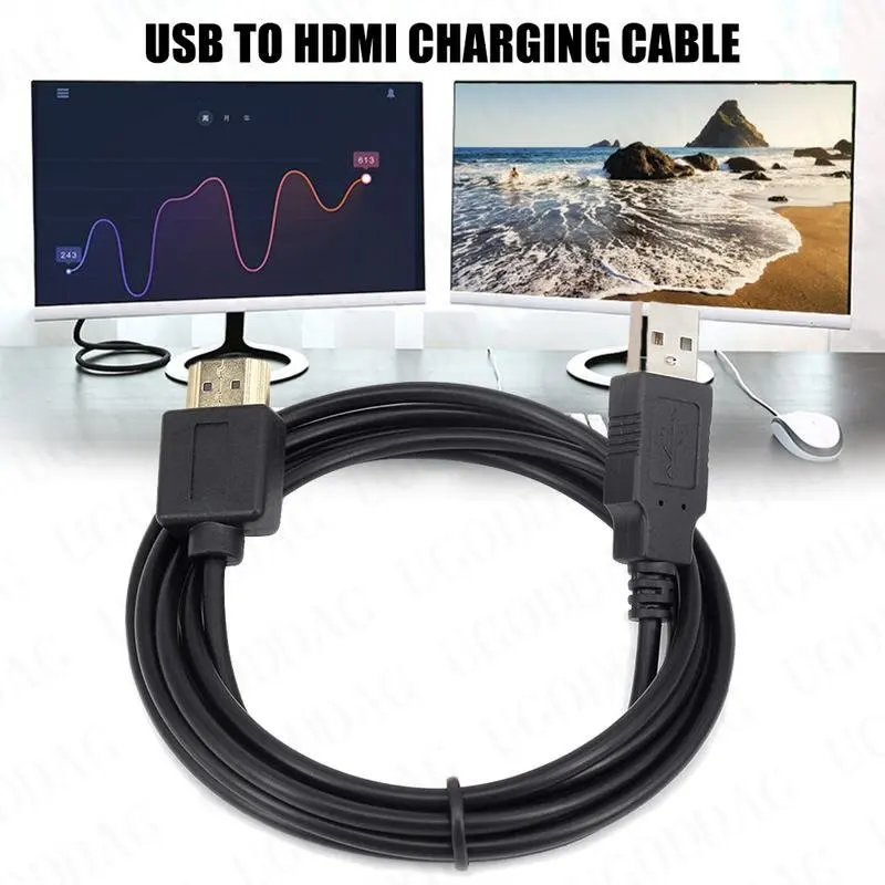 50cm Laptop USB Power Cable to HDMI-compatialble Male to Male Charger Charging Cable Splitter Adapter for Smart Device