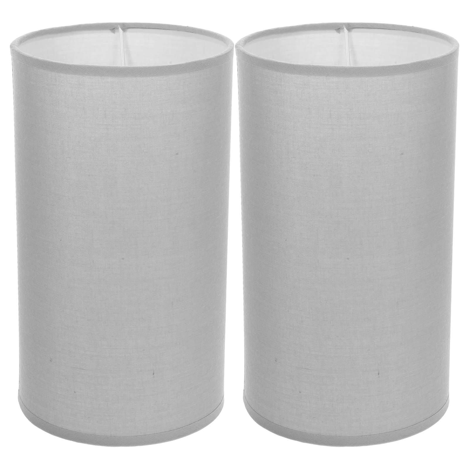 

2 Pcs Lampshade Accessories Cloth Light Covers Cylindrical Fabric Shades for Table Lamps Bedroom Living Room TC Gray