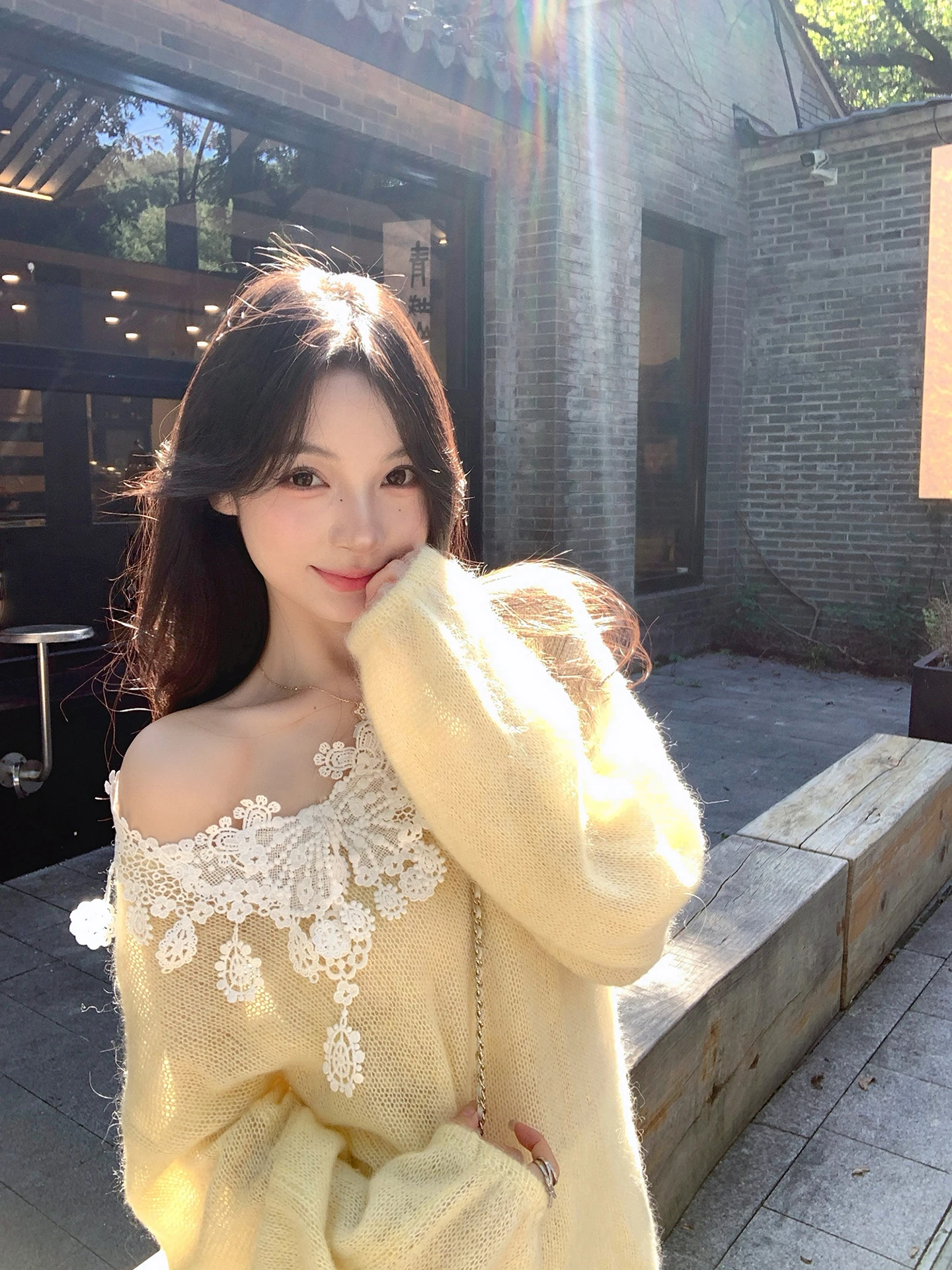 

Желтый свитер Camere женский свободный осенне-зимний топ, элегантный вязаный джемпер с длинными рукавами, стандартный крой