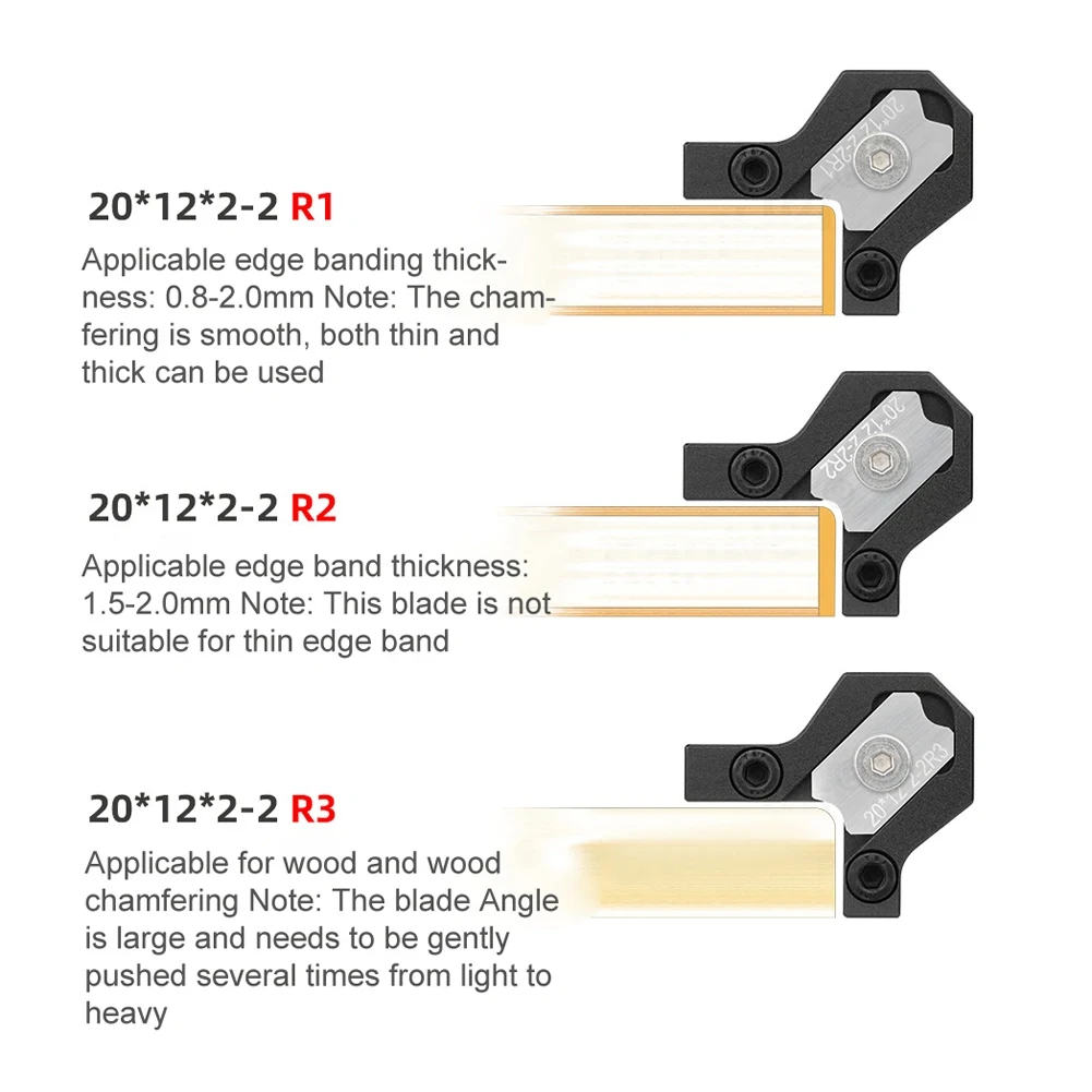 R1 R2 R3 Manual Arc Trimmer Chamfer Plane Woodworking Edge Banding Trimmer Edge Chemfer Burr Scraper