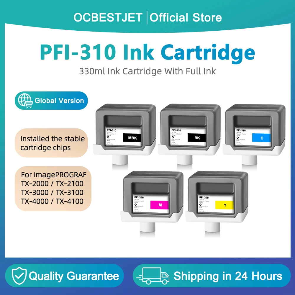 Cartuccia d'inchiostro 330ML per Canon PFI-310 con inchiostro a pigmenti completi per Canon imagePROGRAF TX-2000 TX-2100 TX-3000 TX-3100 TX-4000