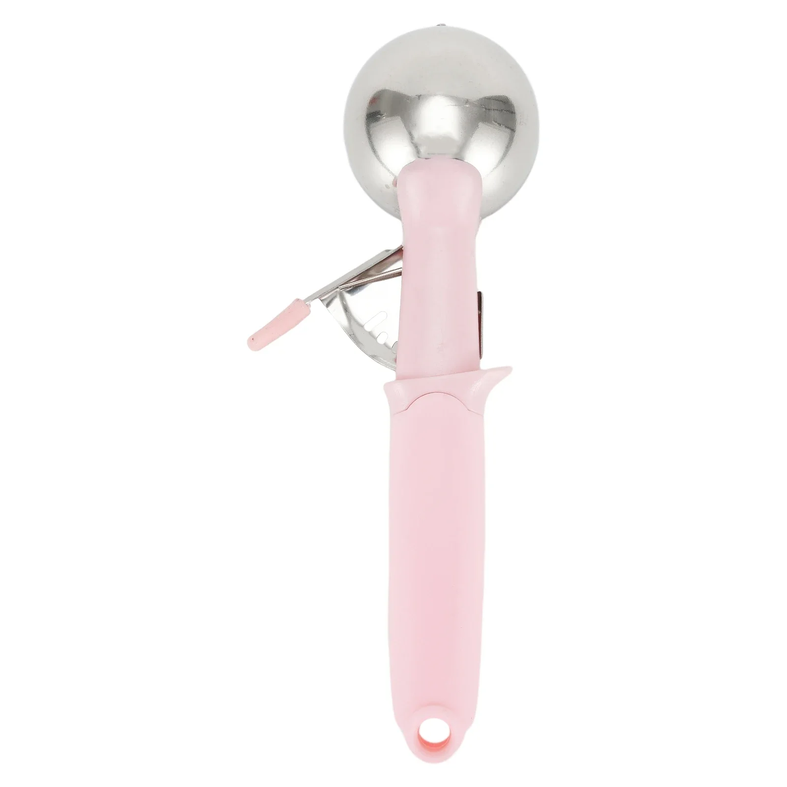 1pc Stainless Steel Ice Cream Spoon Cookie Scoop Melon Fruit Baller Ice Ball Maker Kitchen Tools Gadget Pink Plastic Long Handle