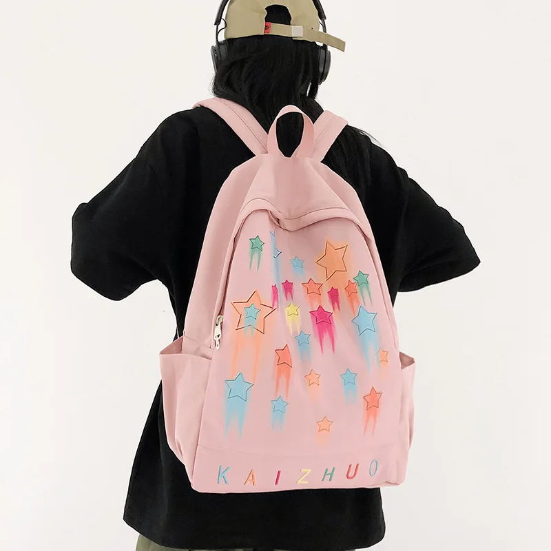 

Backpack Ins Style New 2023 School Season Korean Version Fashion Star Personalized High Capacity Graffiti Student schoolbag