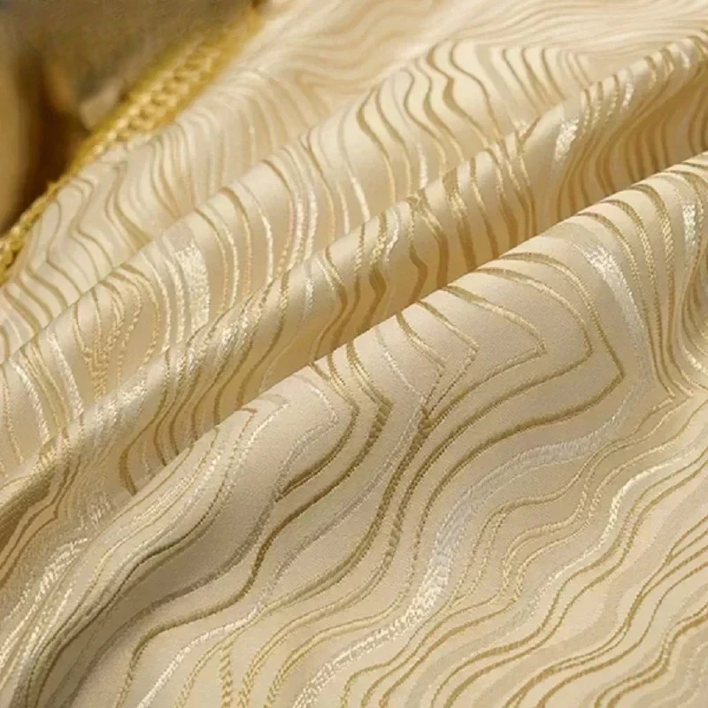 

Custom Size European Luxury Curtains for Living Dining Room Bedroom High Precision Jacquard Blackout Design Beige Decor