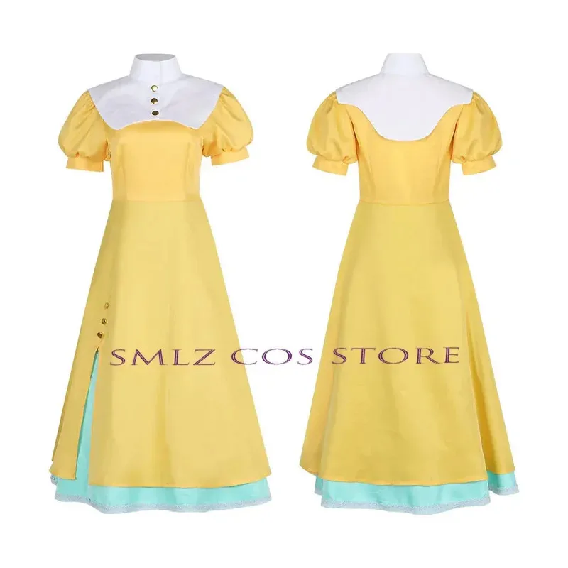 Tomoyo daidouji cosplay anime Magic Sakura disfraz amarillo vestido largo niña falda Lolita peluca conjunto traje de fiesta de Halloween para mujer