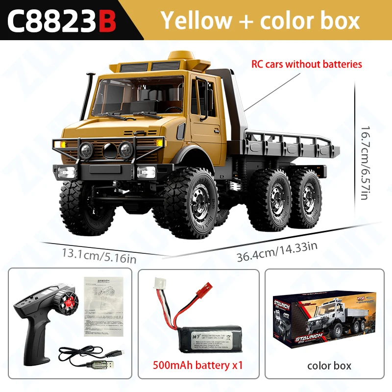 C8823 1/18 Off-road RC Auto 2.4G Afstandsbediening Zeswielig Voertuig Klimmen Transport Redding Crawler Model speelgoed voor Kinderen - afbeelding 1