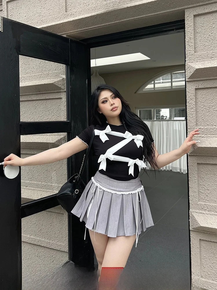 

SOUL Slim Fit ort Sve Bla Футболка Женский новый дизайн с узлом Топ Корейский Sle Commute Wind Summer Faion