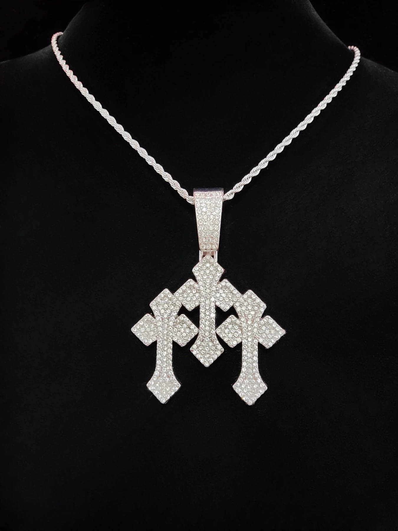 وصل جديد 2024 الهيب هوب الصليب قلادة قلادة الرجال سلسلة نسائية مثلج خارج بلينغ الكوبية القلائد الهيب هوب مجوهرات موضة هدية #3