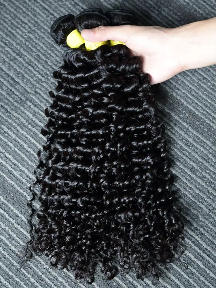 

30-дюймовые кудрявые вьющиеся пучки человеческих волос, вьющиеся волосы, бирманское плетение, Remy Raw, 100% необработанные наращивание волос с двойным утком