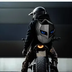 Zaino per moto da pilota LED leggero Bluetooth borsa da scuola in fibra di carbonio rigida per moto zaini per casco completo Rugzak