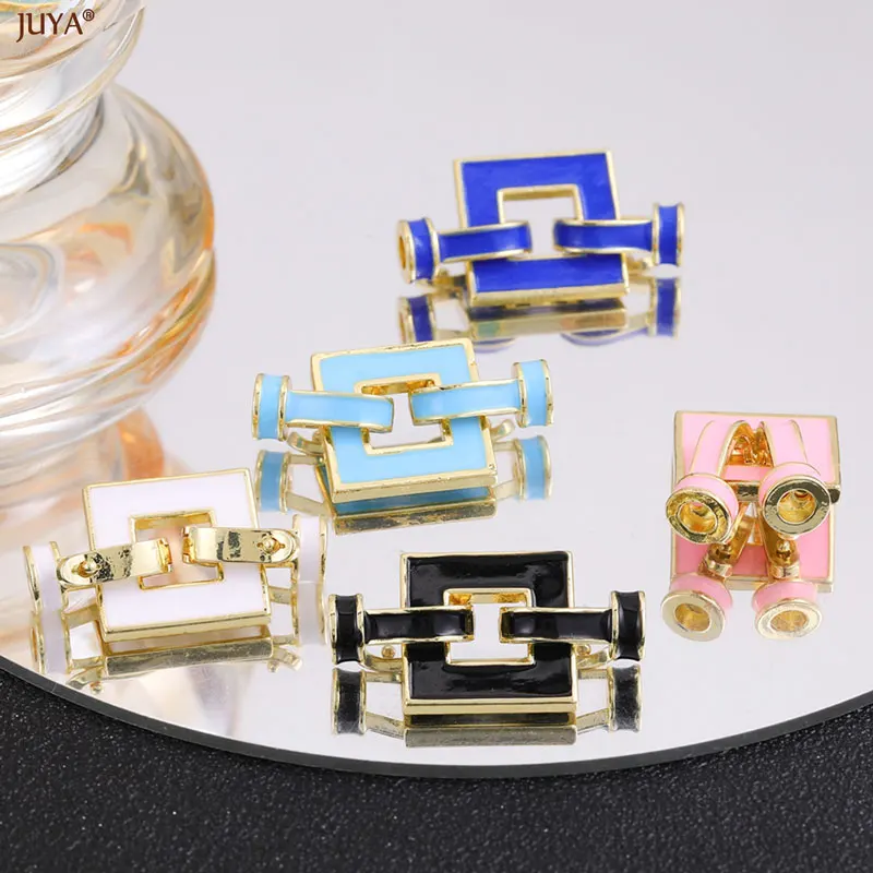 JUYA Enamel Copper Clasps Connector Fasteners For DIY Jewelry Making Needlework Beaded Bracelet Necklace Supplies Accessories