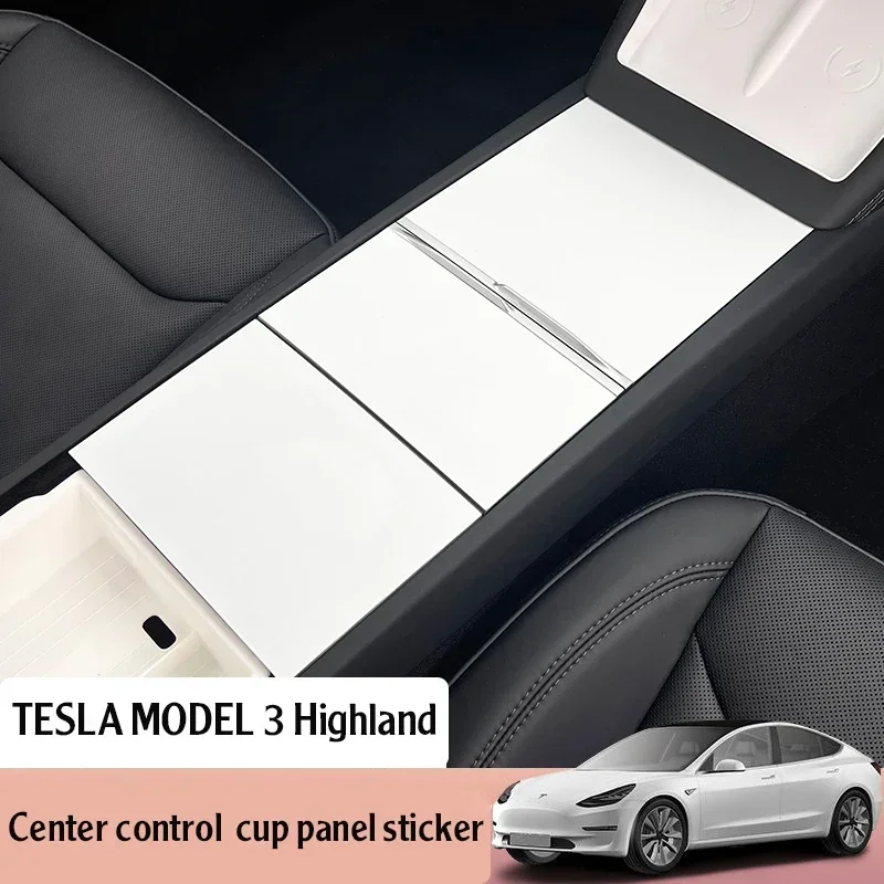 

For 2024 Tesla Model 3 highland Car Interior Central Console Dashboard Arcylic Board Grain Wrap Protector Cover Panel