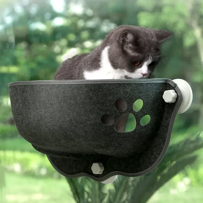 

Cat Hanging Sleeping Bed Pet Window Hammock Kitten Seat Nest with Strong Suction Cups Durable Bed Cats Sunny Glass Sucker Felt