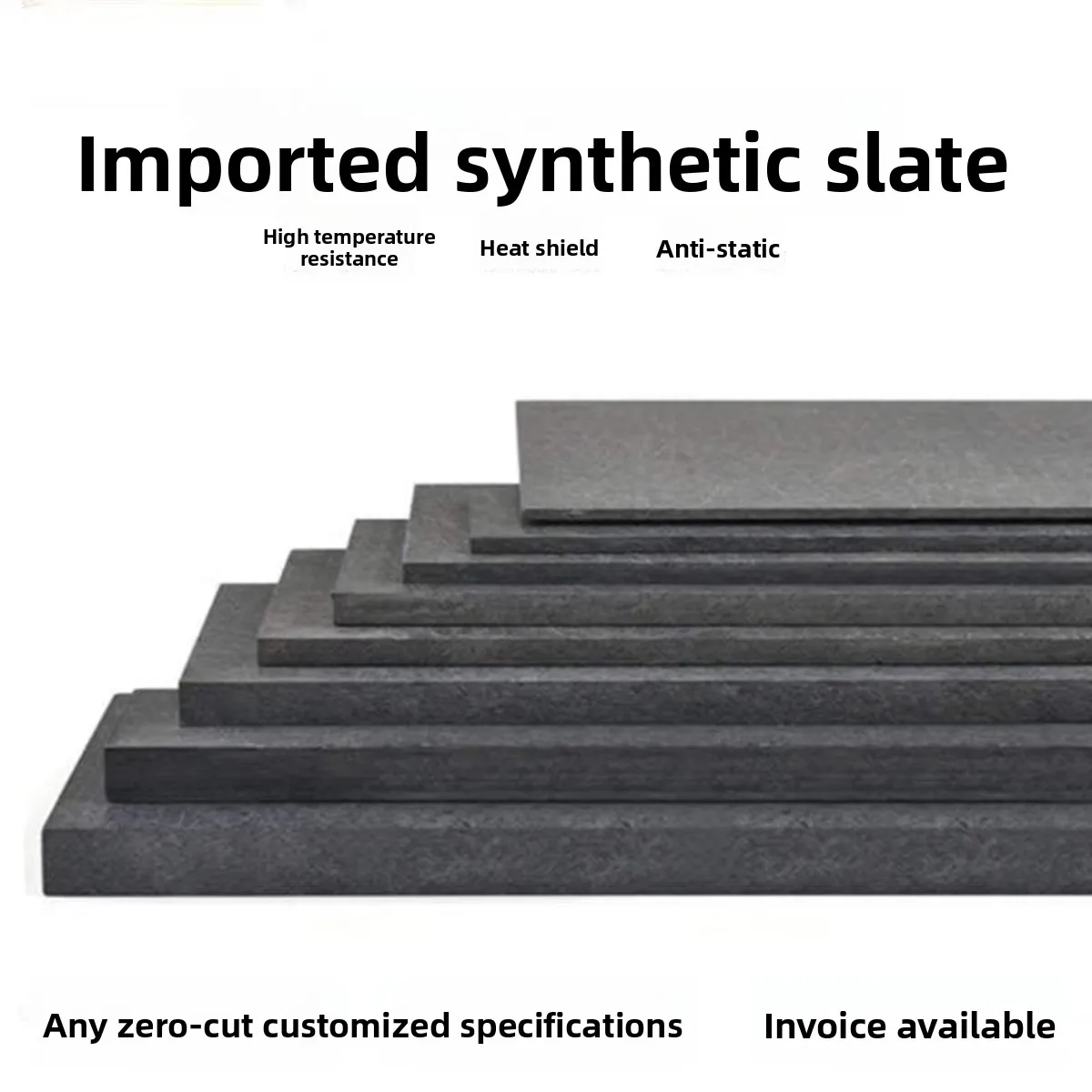 

Black Anti-Static Synthetic Stone Slab, Furnace Fixture, Electrical Insulation Board, Heat Insulation Board Processing