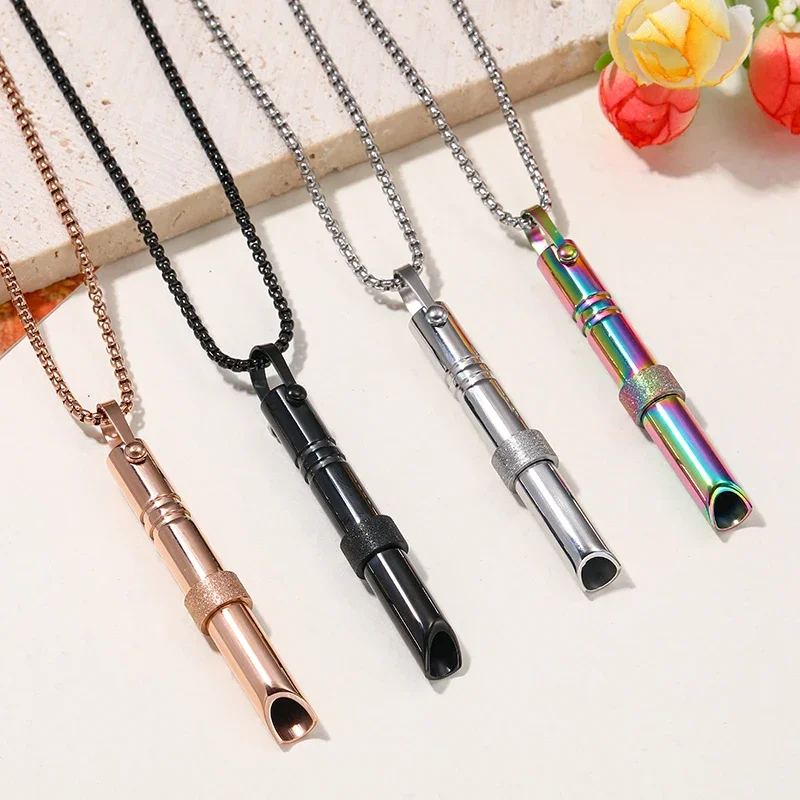 Fashion personality simulation whistle model pendant necklace men and women trend hip-hop collarbone chain couple jewelry