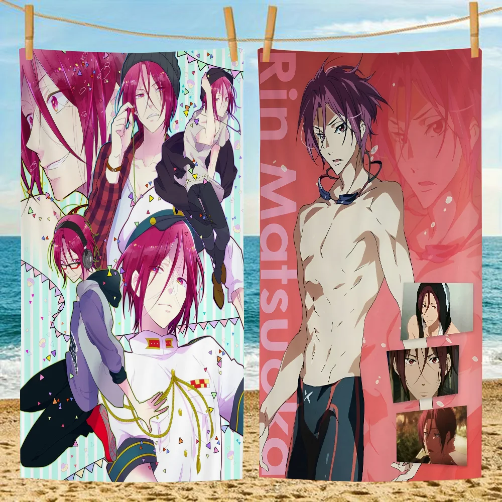 

Rin Matsuoka F-Free Microfiber Beach Towel Absorbent Quick Dry Soft Yoga Swimming Resort Mountain Climbing Towel