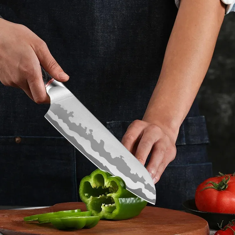 Meat Cleaver Forging Chef Butcher Knife Stainless Steel Kitchen Knife Hammered Skinning Slicing Knife Wood Handle Cooking Tools