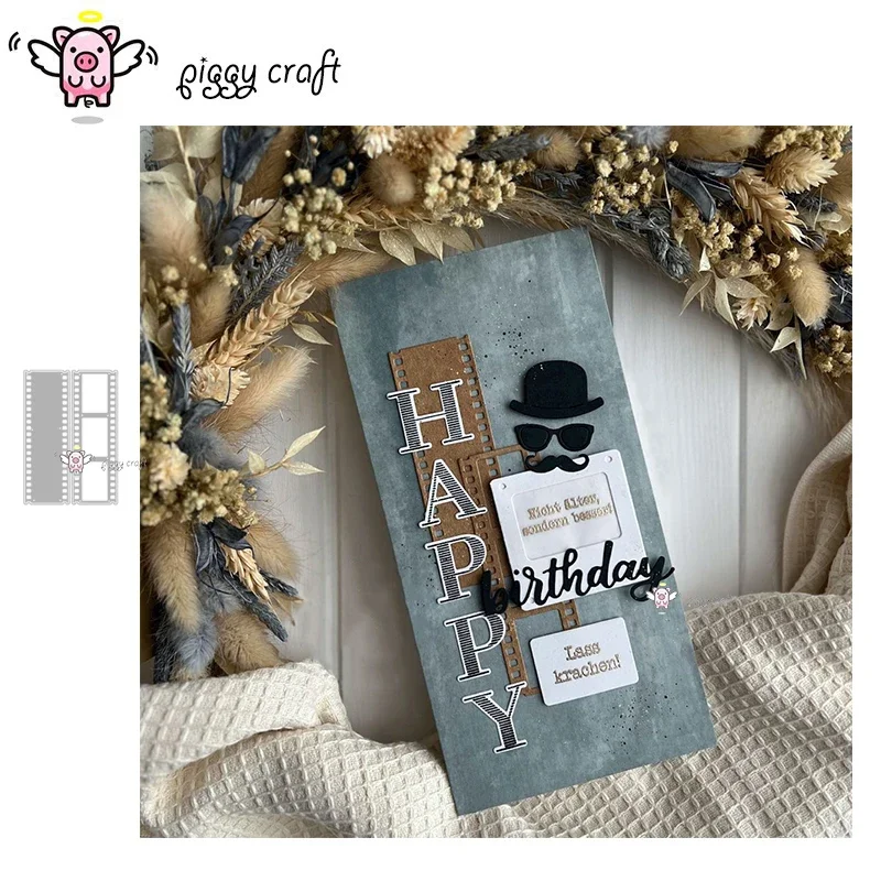 Piggy Craft metal cutting dies cut die mold Photo film frame Scrapbook paper craft knife mould blade punch stencils frames