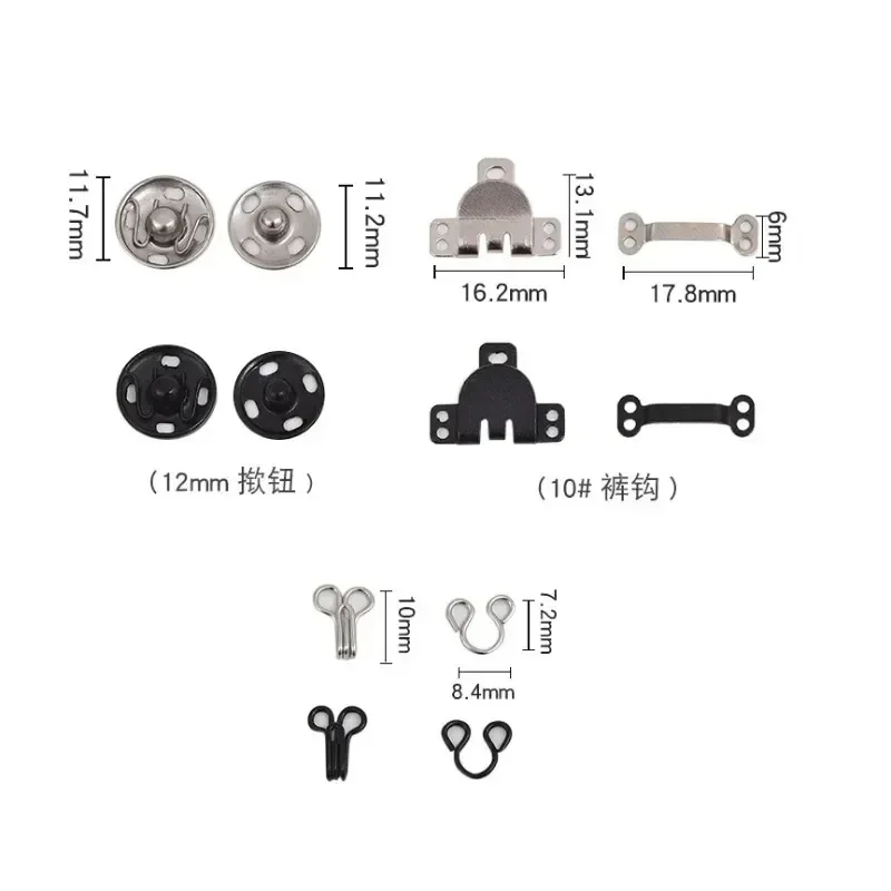 Juego de 50-100 Botones duraderos a presión de Metal, sujetadores sin costura con herramientas, bolsa de ropa, zapatos, cuero, artesanía firme, Kit de Hardware DIY
