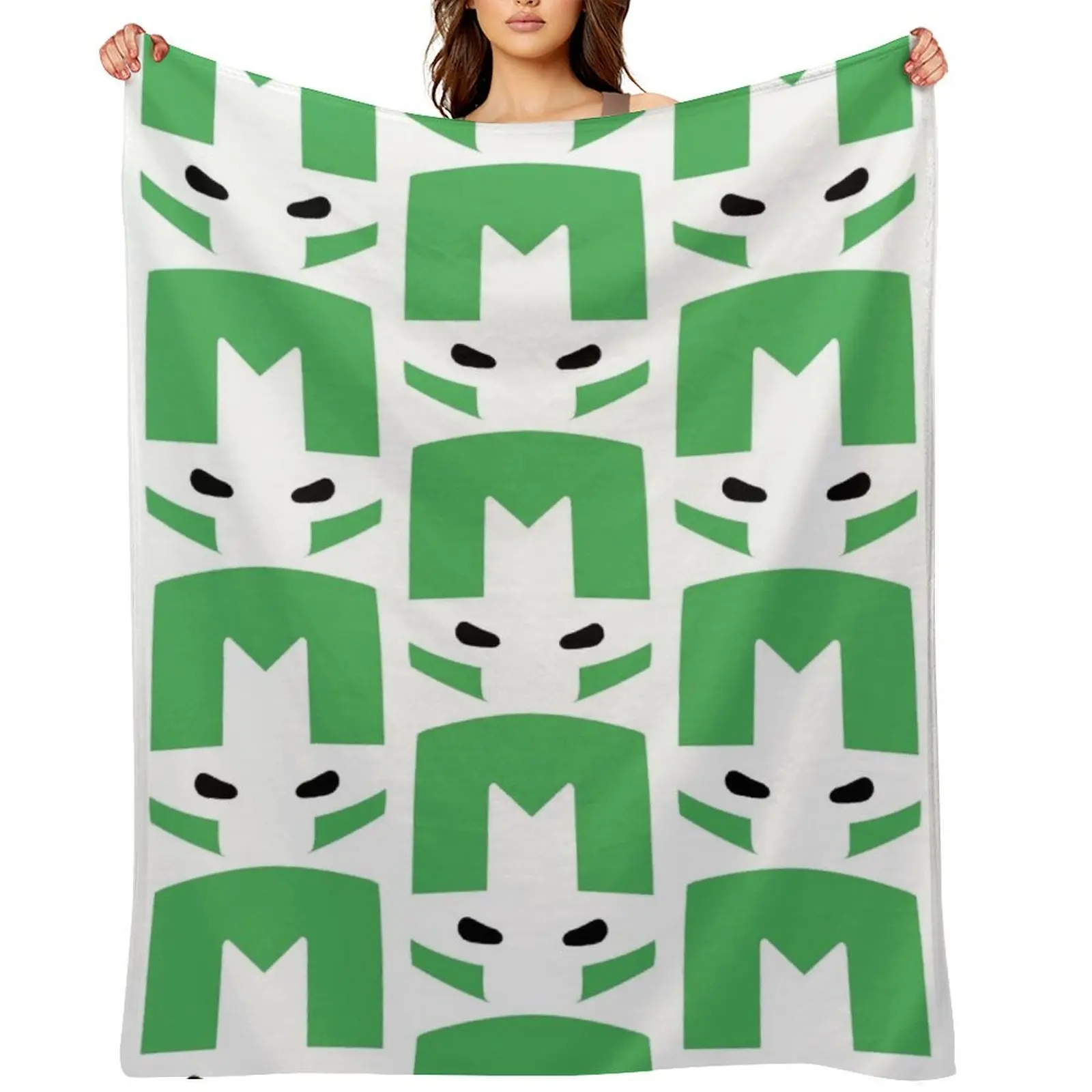 

Castle Crashers Minimal Green Knight Throw Blanket Summer Beddings Heavy cosplay anime Furry Blankets