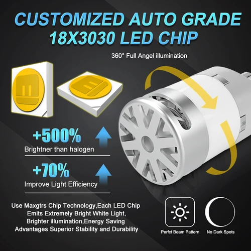 Imagen 2 del producto 2x1156 BA15S P21W LED sin errores sin Hyperflash PY21W BAU15S T20 7440 W21W bombilla indicadora LED luz intermitente de coche ámbar