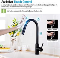 Kitchen Faucet Pull Out Sense Faucets 304 Stainless Steel Gold Black Sink Touch Water Tap Single Handle Mixer Rotation Shower