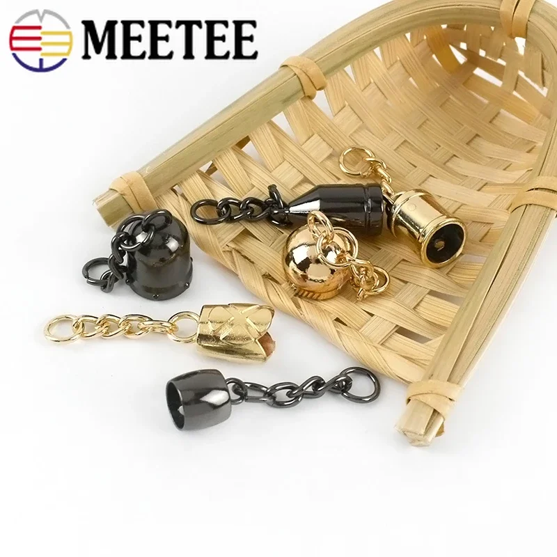 10/20Pcs Meetee Tassel Cap Bell Buckles Metal Stopper Rope Clasp Pendants Head Clothing Bags Decor DIY Hardware Accessories