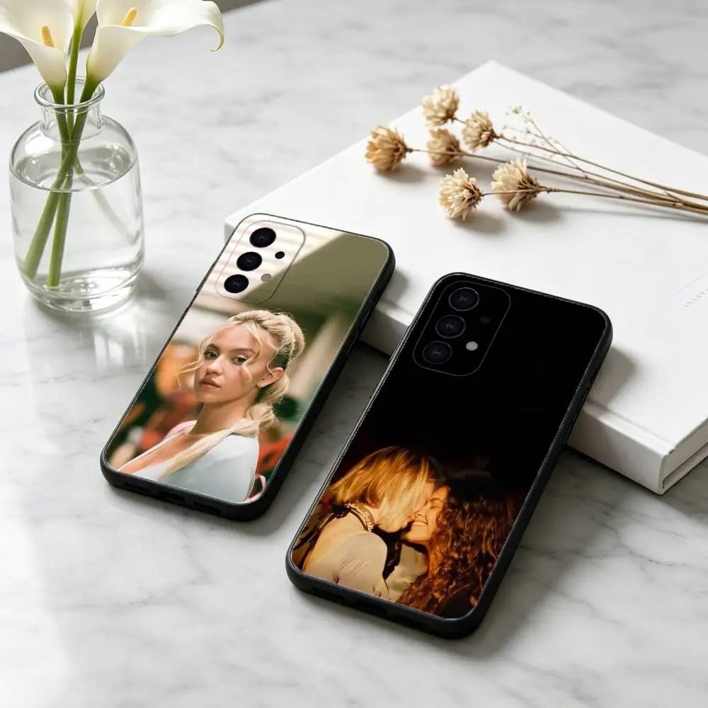 Coque de téléphone E-Euphoria Season pour Samsung S25, S24, S21, S22, S23, S30, Ultra, S20, Plus, Fe, Lite, coque noire