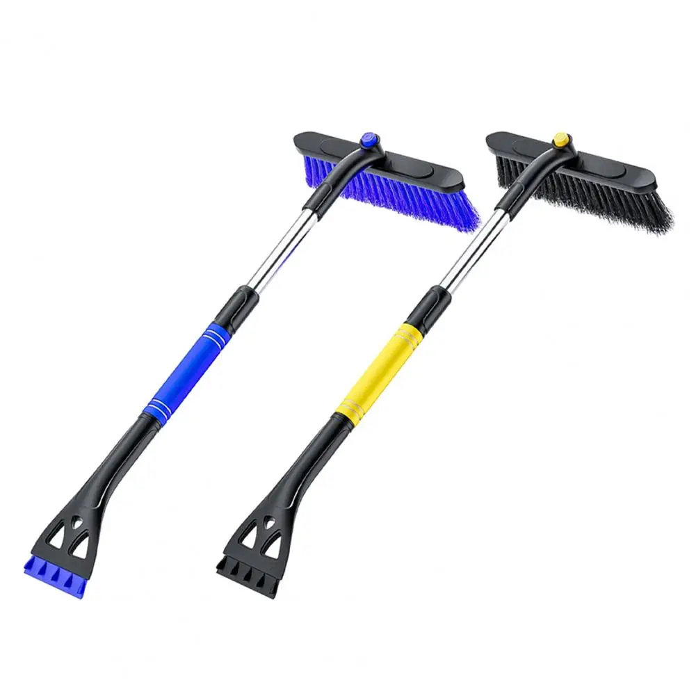Windshield Removal Brush Extendable Ice Scraper with 360° Rotatable Brush Head Detachable Snow Removal Tool Ergonomic Grip
