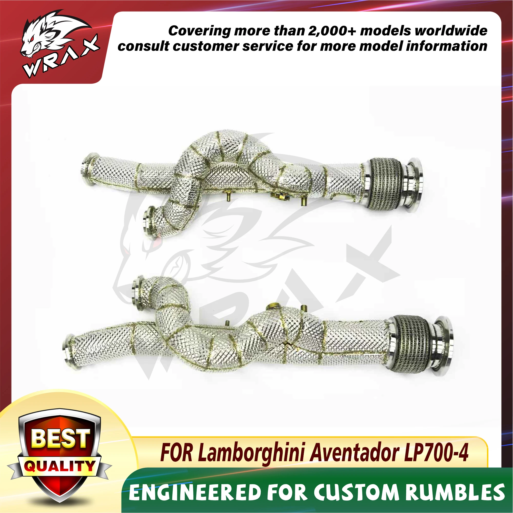 

Downpipe Exhaust For Lamborghini Aventador LP700-4 WRAX High Performance Tuning Kit Available in Catalyzed or Catless downpipe