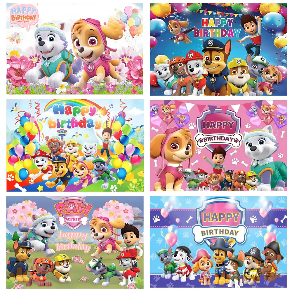 

Anime PAW Patrol Child Birthday Party Decoration Puppy Dog Backdrop Cloth Photography Background Baby Shower Supplies Boy Gift
